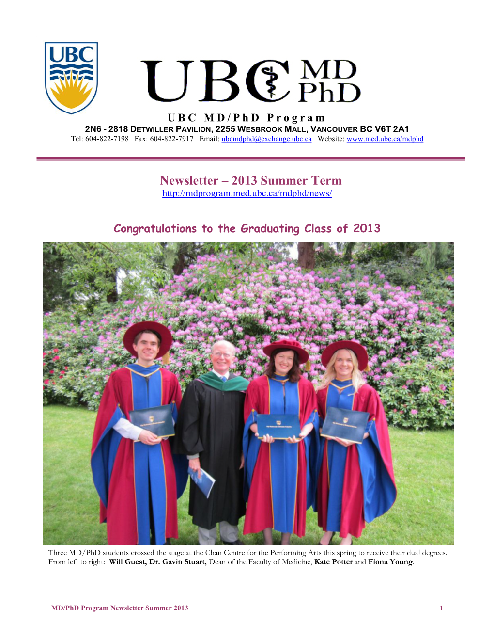 MD/Phd Newsletter