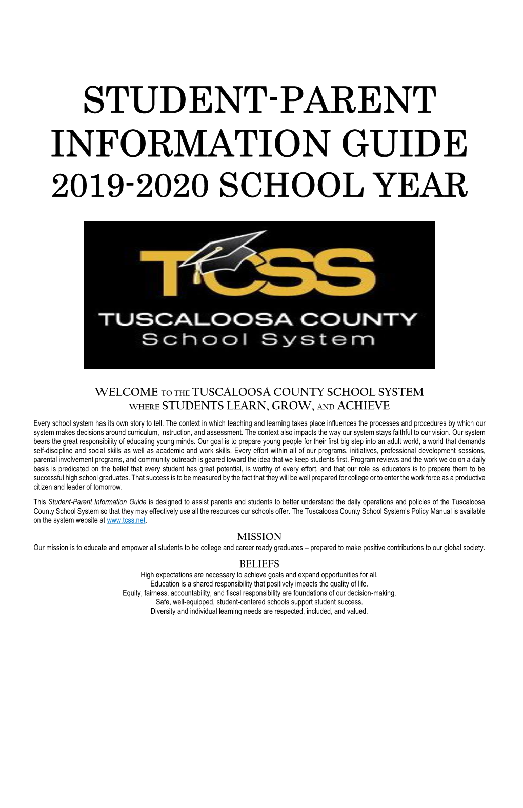 Student-Parent Information Guide 2019-2020 School Year