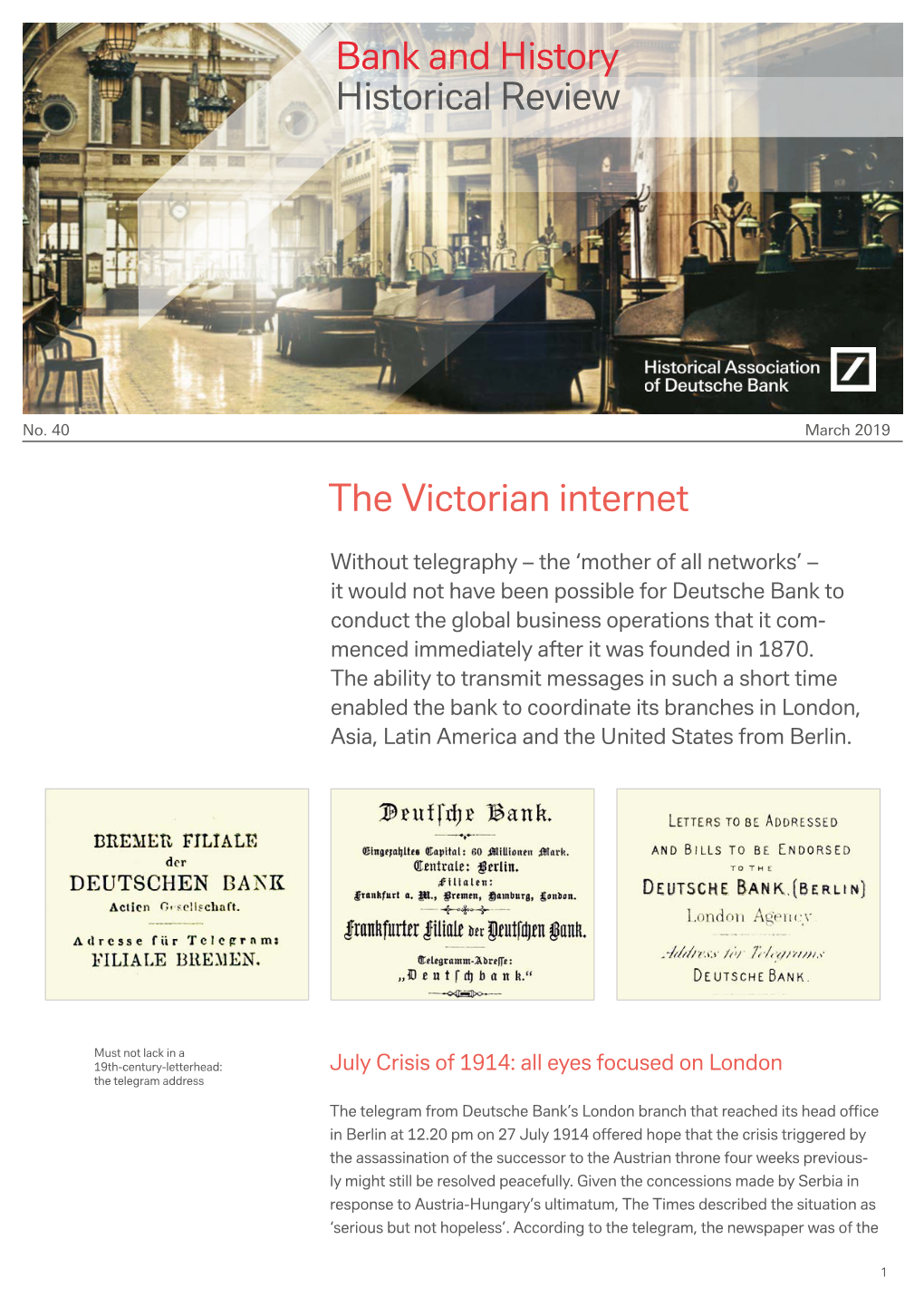 The Victorian Internet Bank and History Historical Review