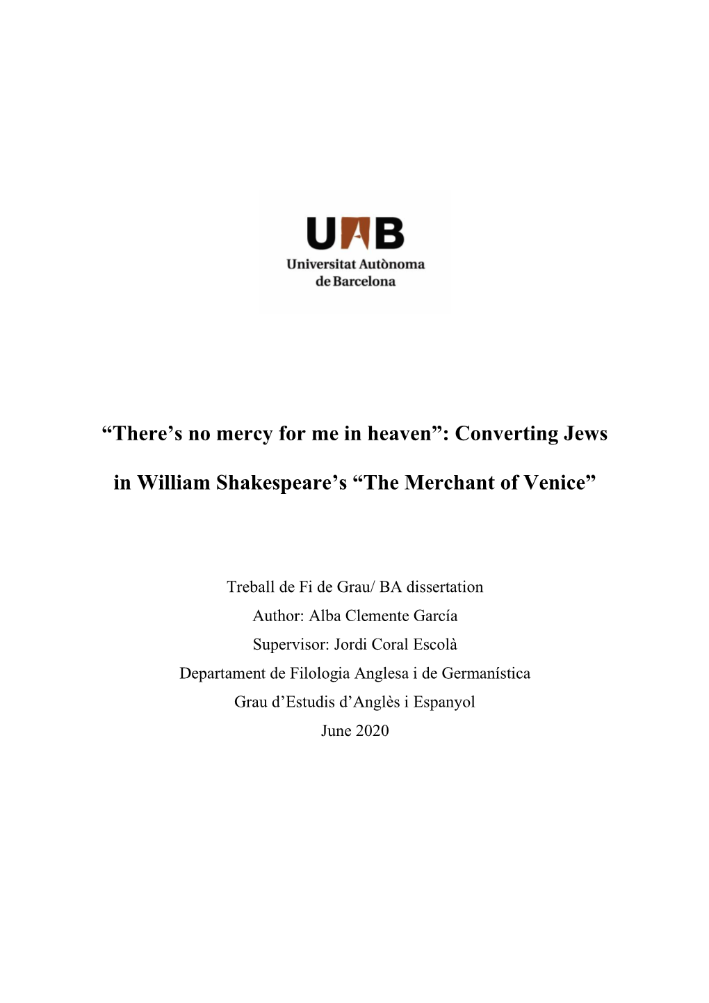 Converting Jews in William Shakespeare's “The