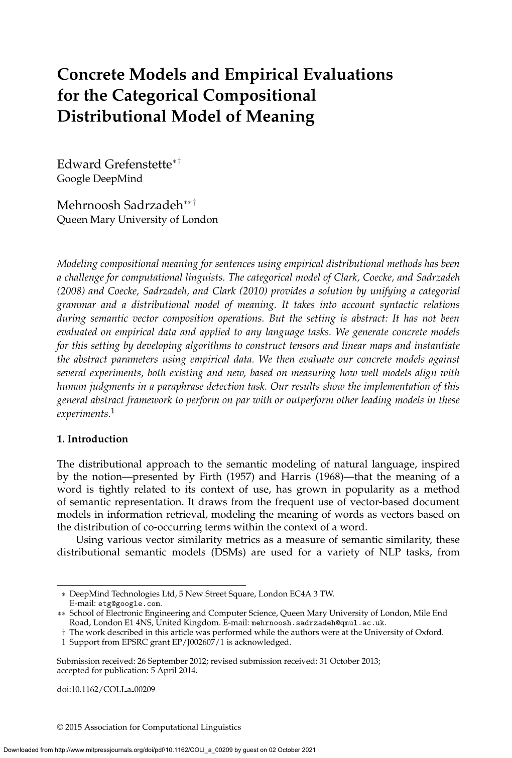 Concrete Models and Empirical Evaluations for the Categorical Compositional Distributional Model of Meaning