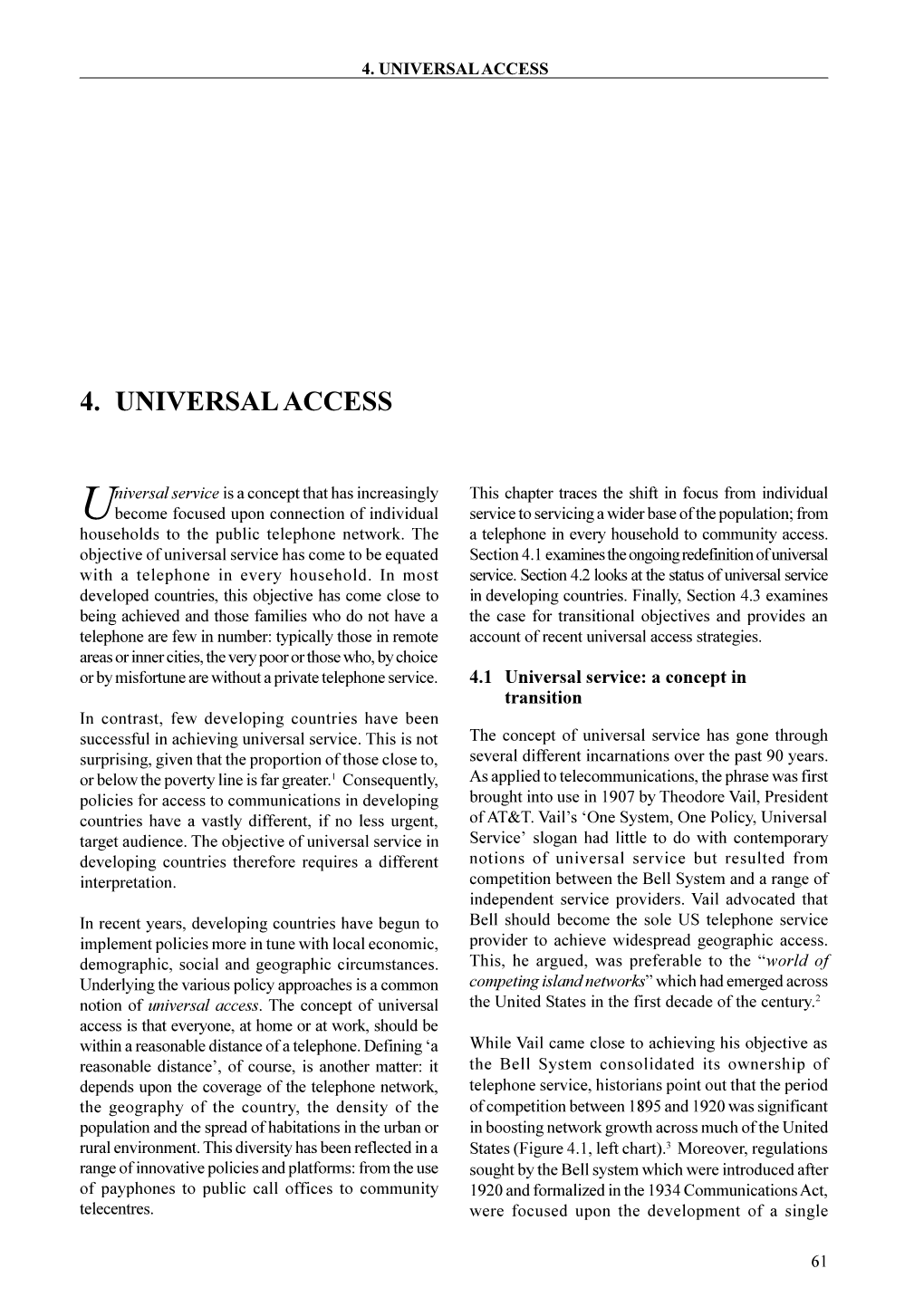 4. Universal Access