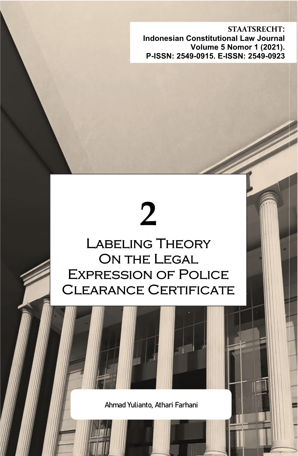 Labeling Theory on the Legal Expression of Police Clearance Certificate