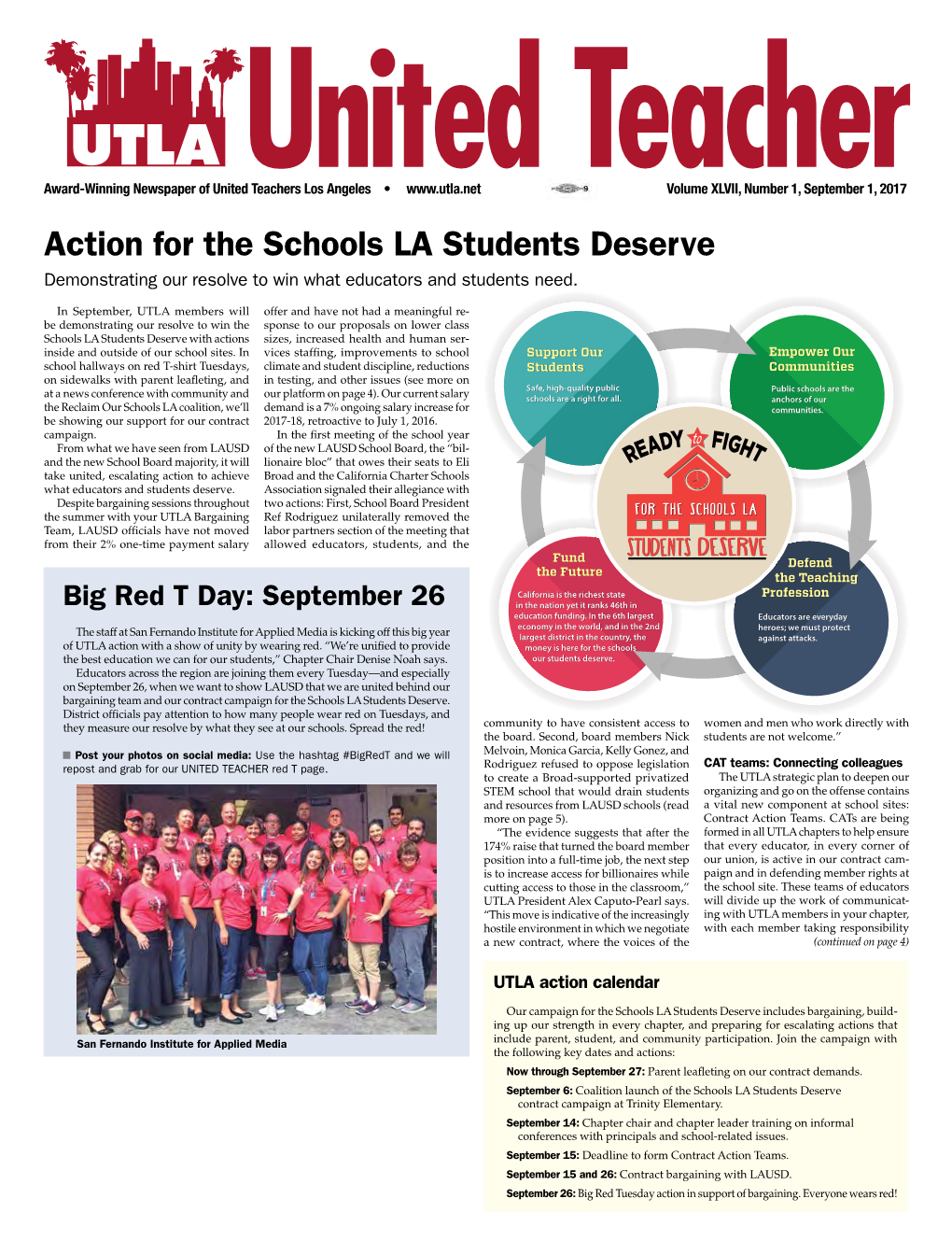 Action for the Schools LA Students Deserve Demonstrating Our Resolve to Win What Educators and Students Need