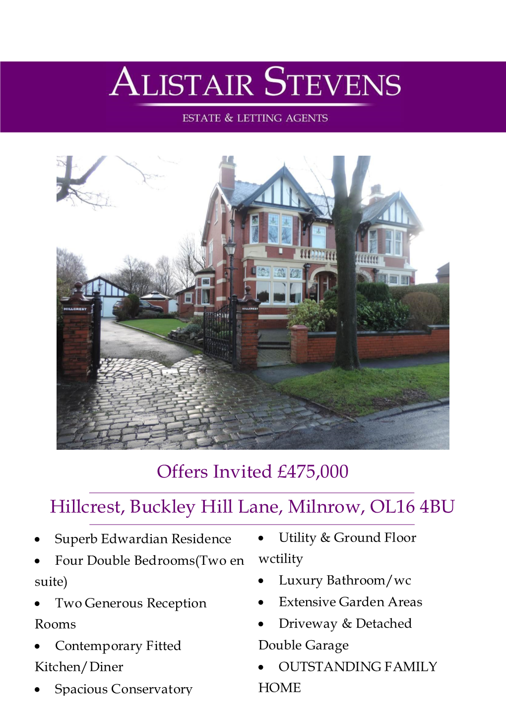 Offers Invited £475,000 Hillcrest, Buckley Hill Lane, Milnrow, OL16