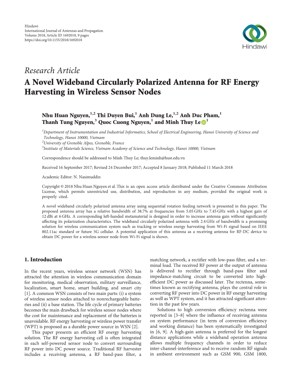 A Novel Wideband Circularly Polarized Antenna for RF Energy Harvesting in Wireless Sensor Nodes