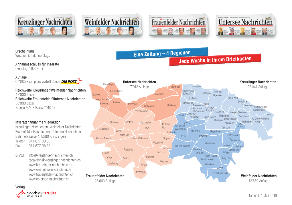 Eine Zeitung – 4 Regionen Jede Woche In