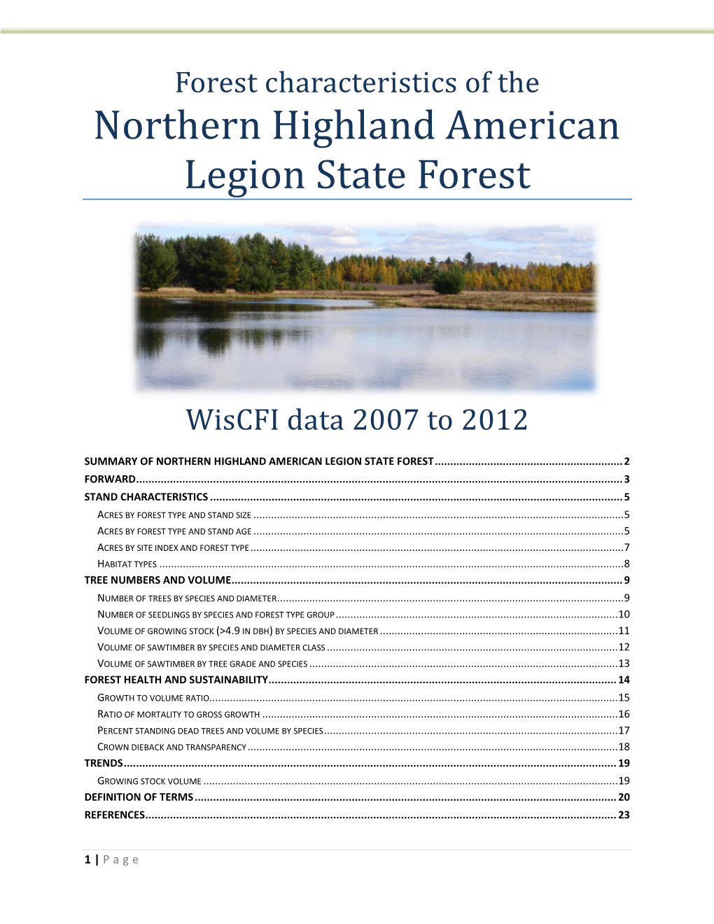 Northern Highland American Legion State Forest [PDF]