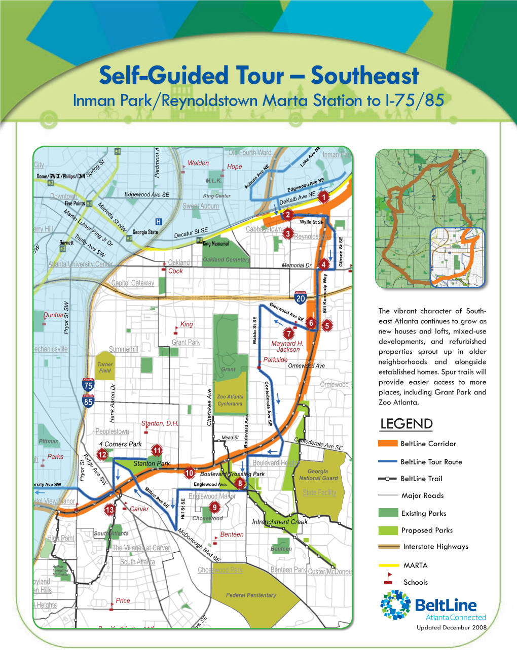 Self-Guided Tour – Southeast Inman Park/Reynoldstown Marta Station to I-75/85