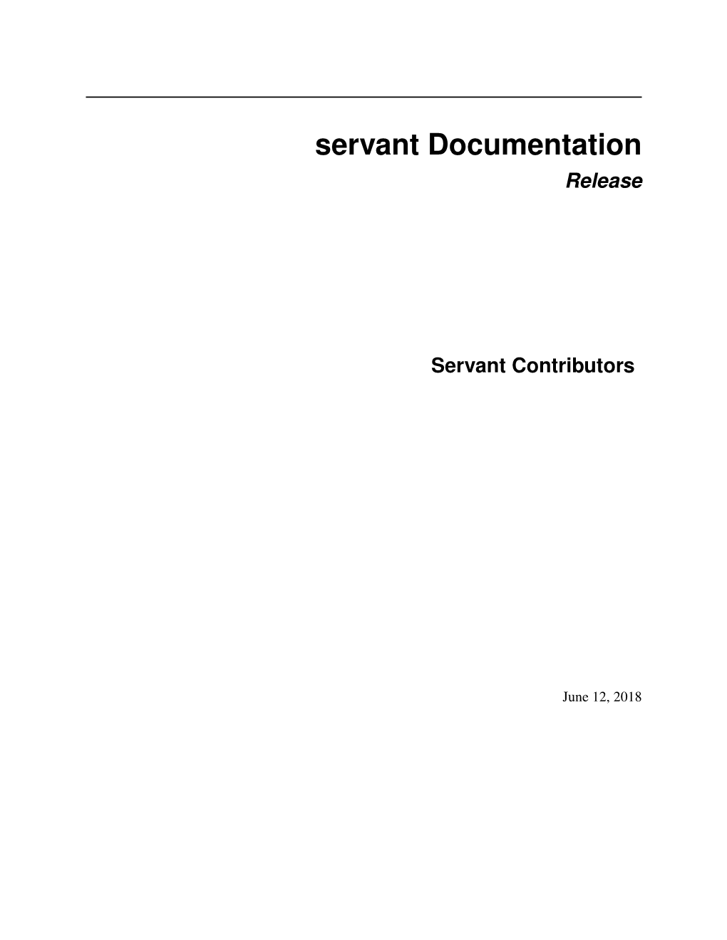 Servant Documentation Release