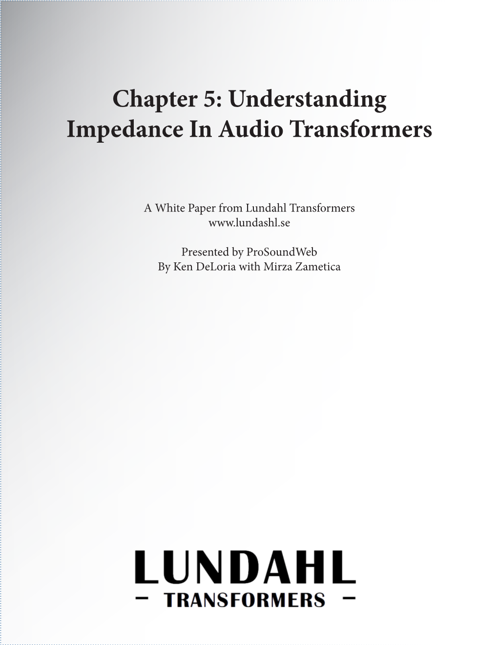 Chapter 5: Understanding Impedance in Audio Transformers