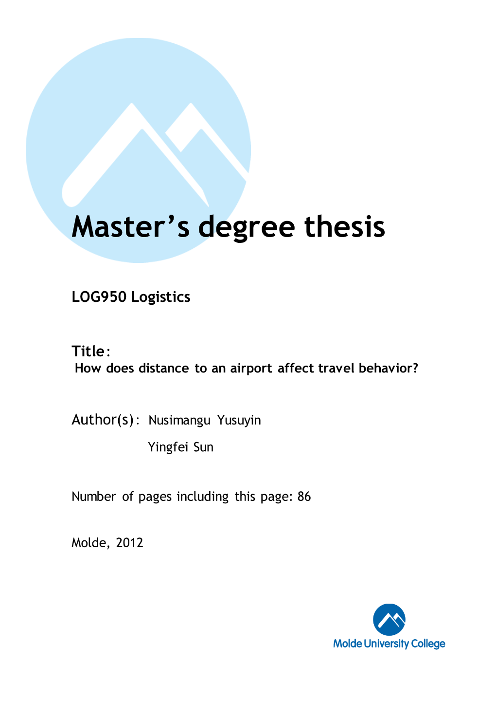 Master's Degree Thesis