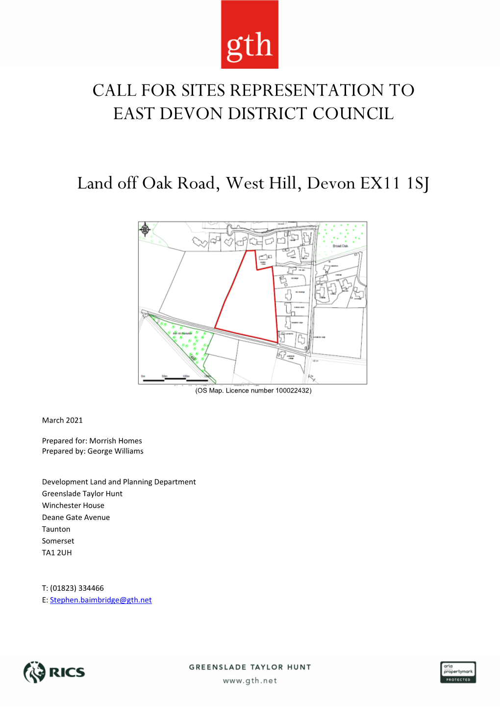 Call for Sites Representation to East Devon District Council