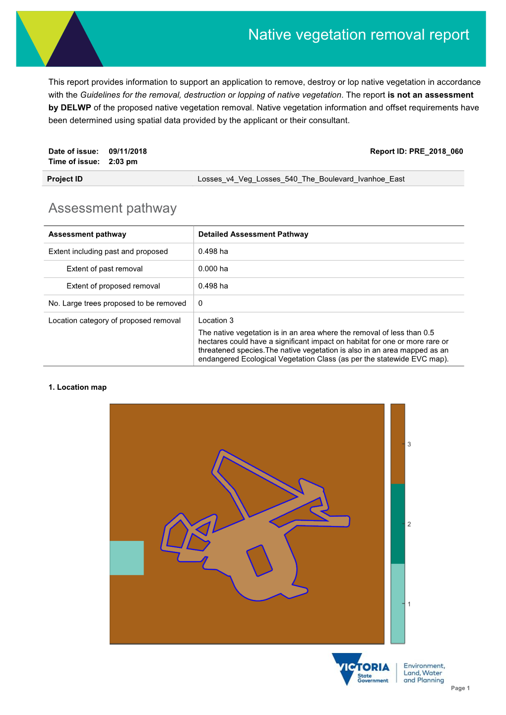 Native Vegetation Removal Report