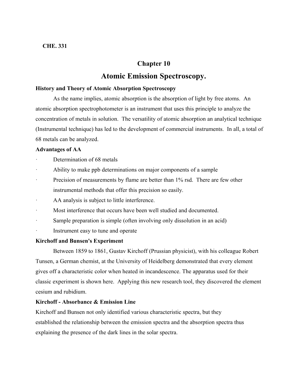 History and Theory of Atomic Absorption Spectroscopy