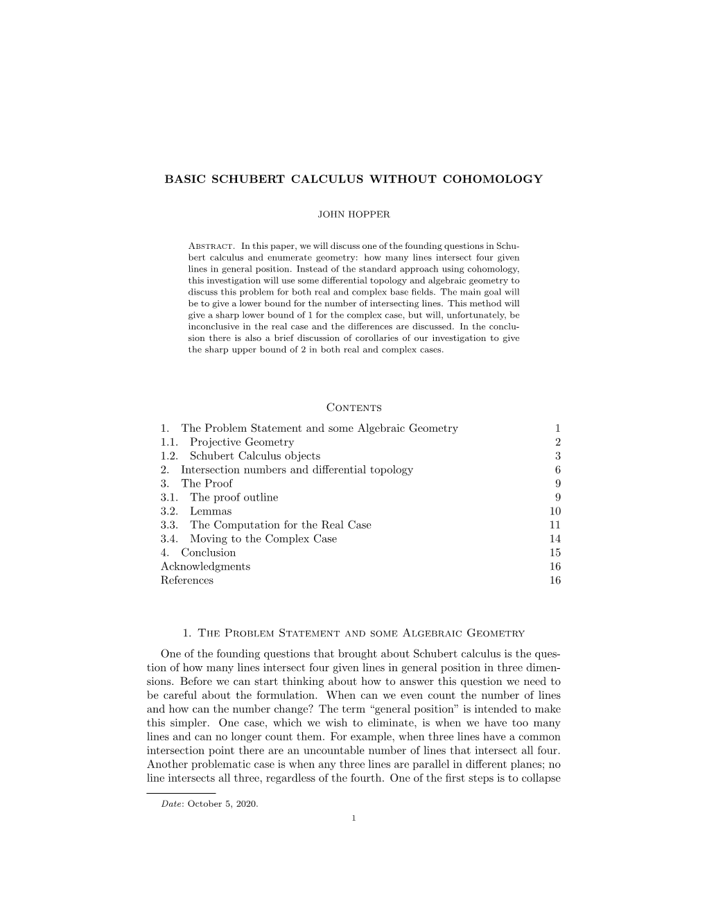 Basic Schubert Calculus Without Cohomology