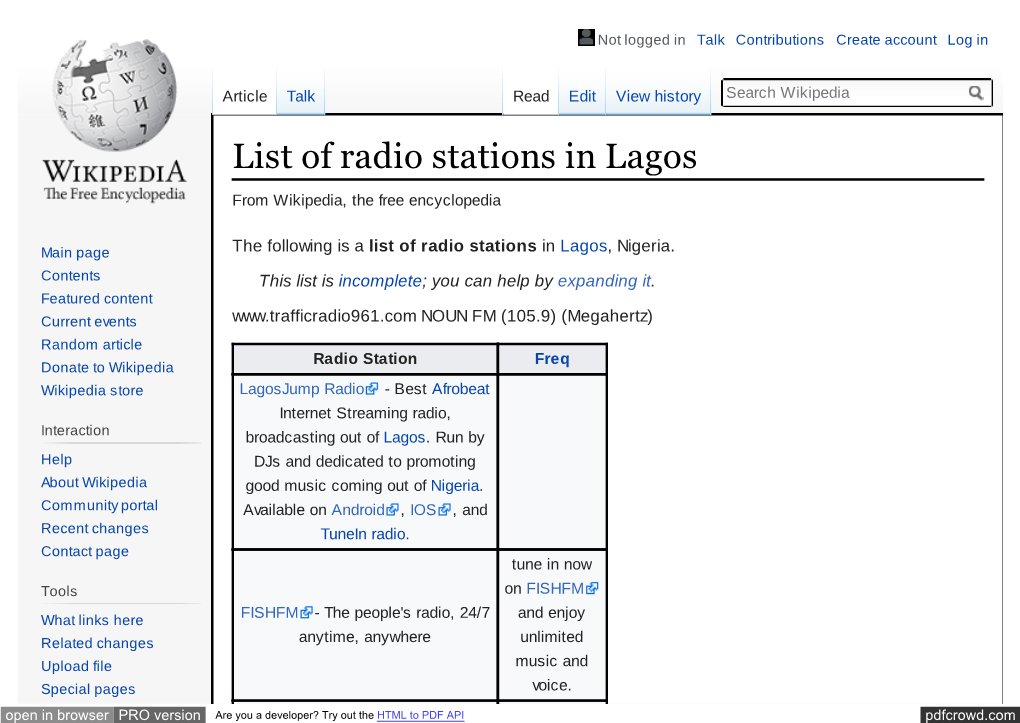 List of Radio Stations in Lagos