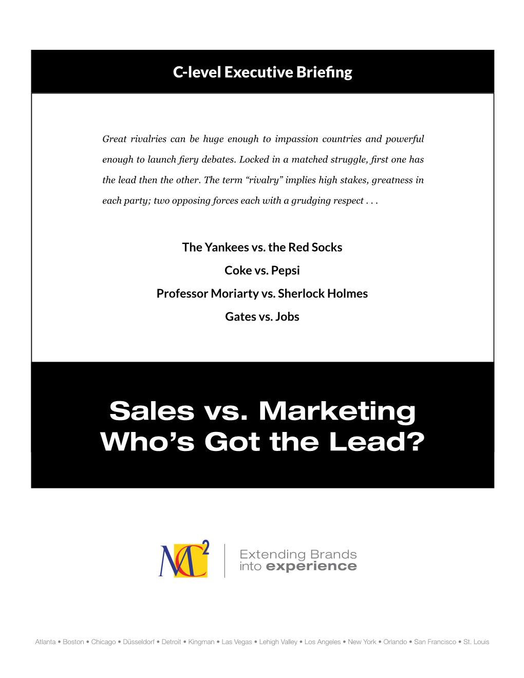 Sales Vs. Marketing Who's Got the Lead?