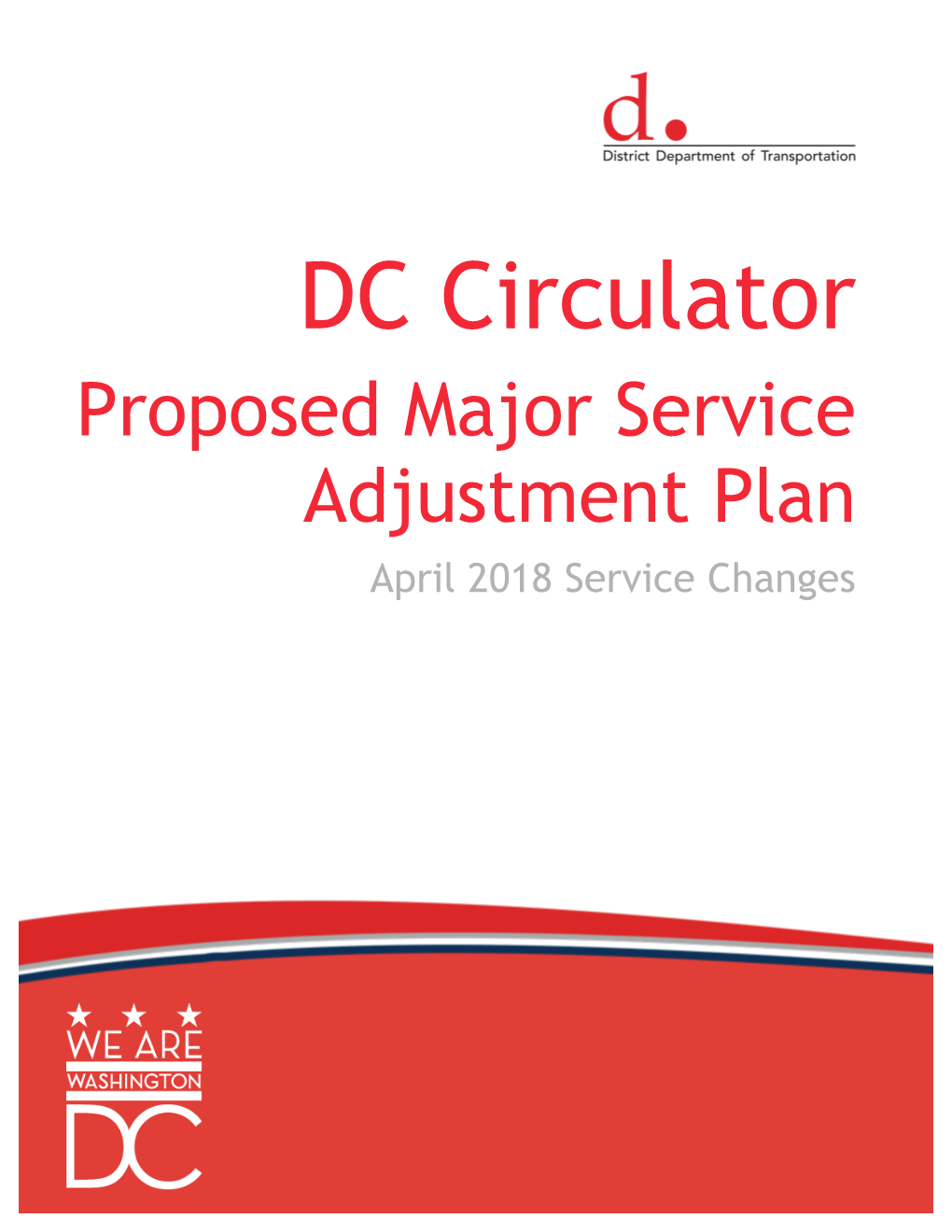 Proposed Major Service Adjustment Plan April 2018 Service Changes