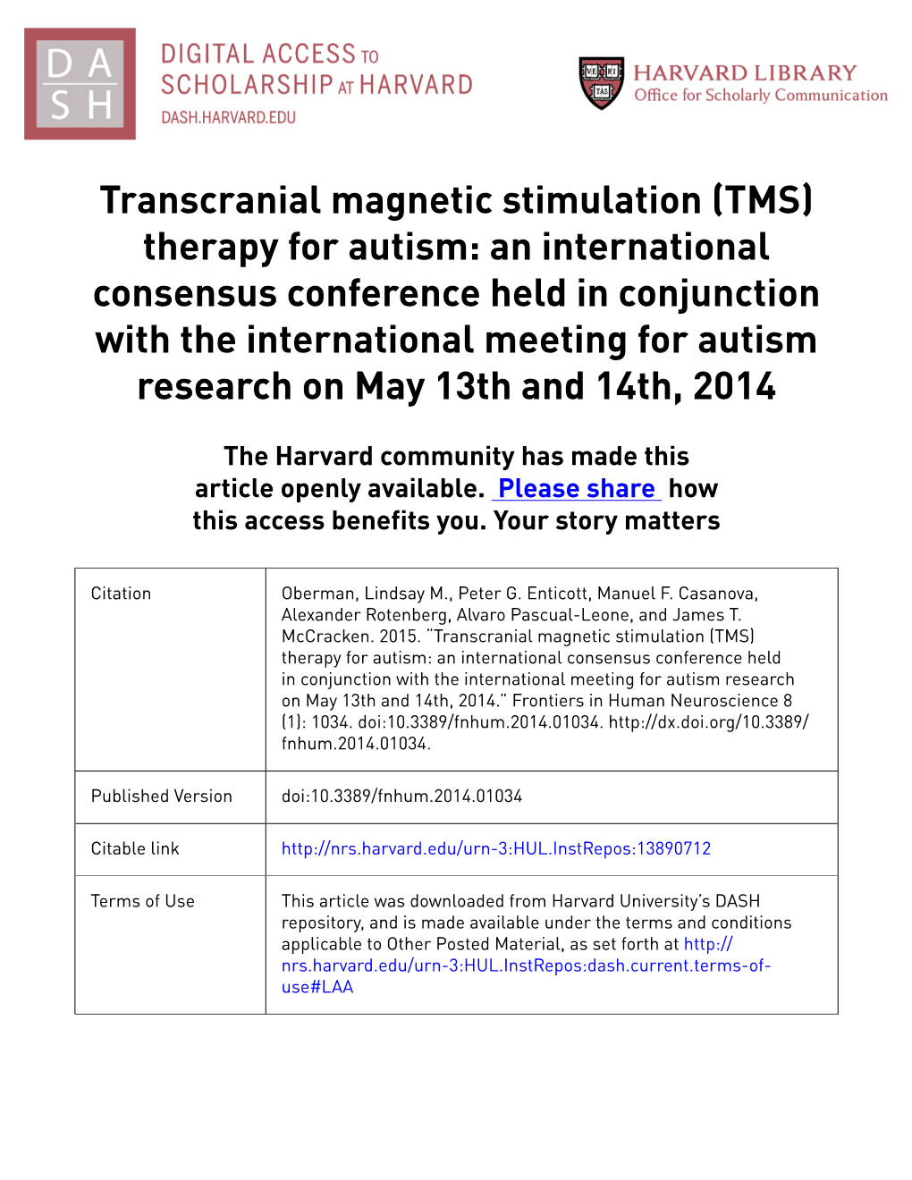 Transcranial Magnetic Stimulation