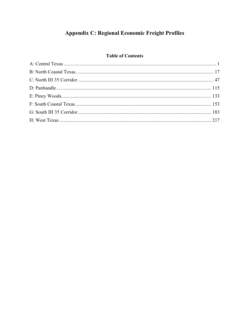 Regional Economic Freight Profiles (0-6297-1 Appendix C)