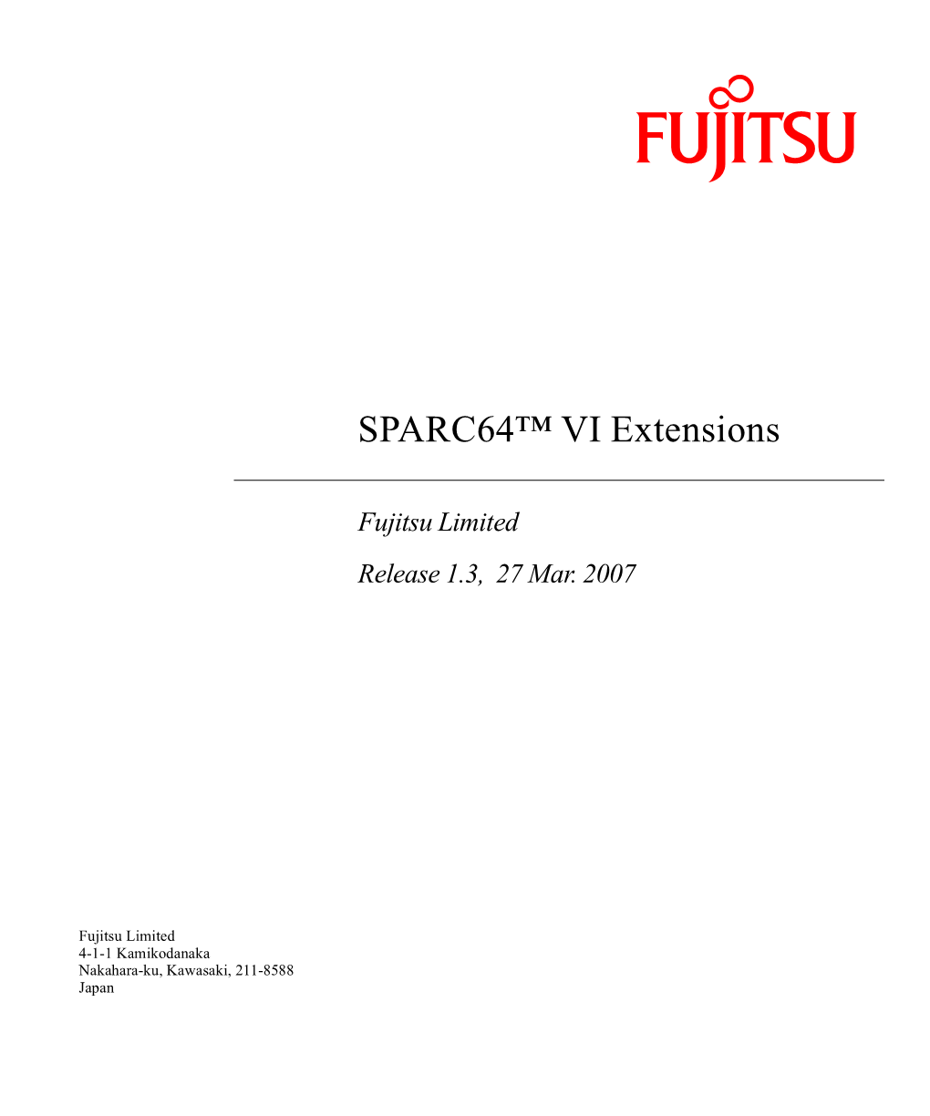 SPARC64™ VI Extensions