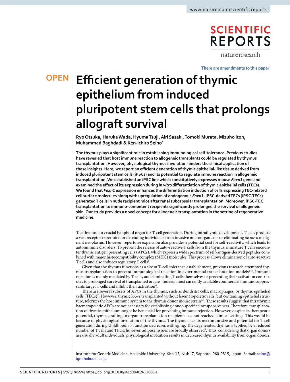 Efficient Generation of Thymic Epithelium from Induced Pluripotent