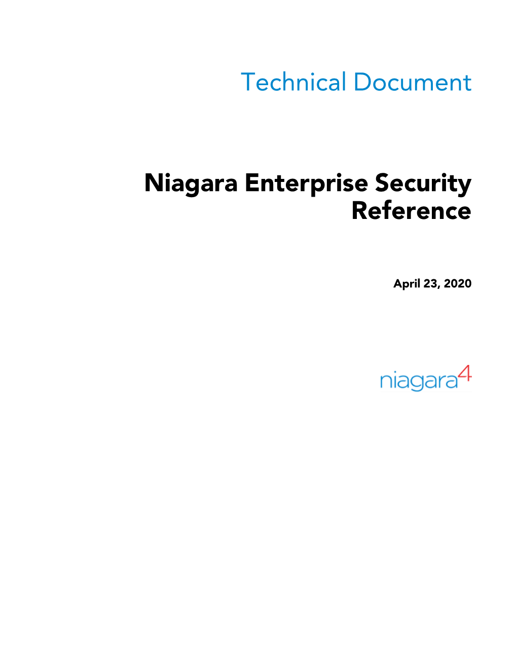 Niagara Enterprise Security Reference