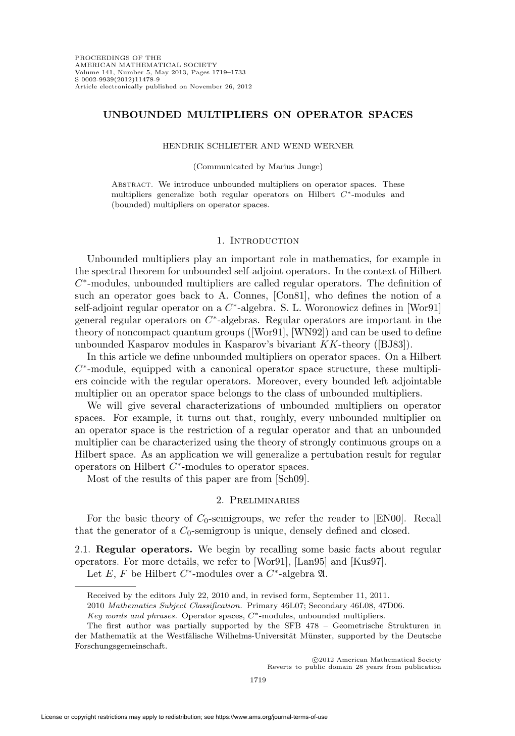 Unbounded Multipliers on Operator Spaces