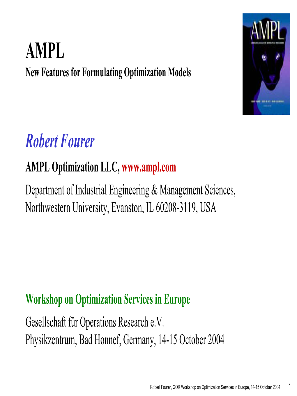 AMPL – Robert Fourer