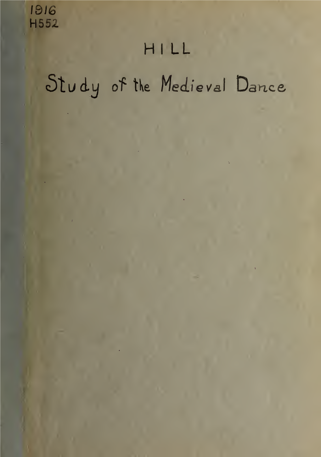 A Study of the Medieval Dance
