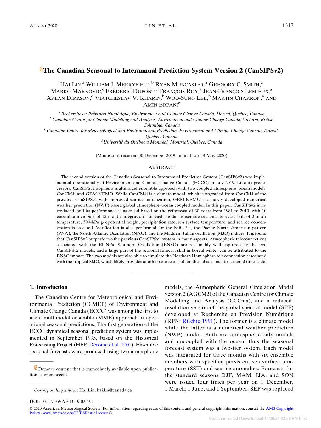 The Canadian Seasonal to Interannual Prediction System Version 2 (Cansipsv2)