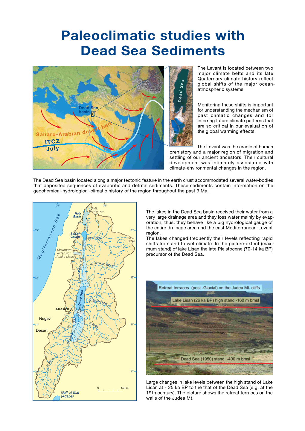 Paleoclimatic Studies with Dead Sea Sediments