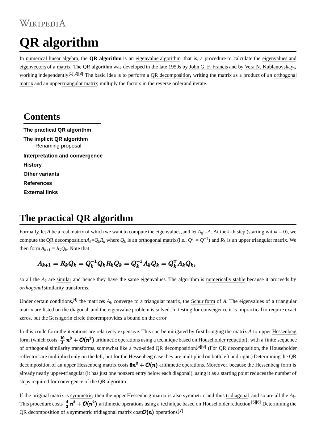 QR Algorithm