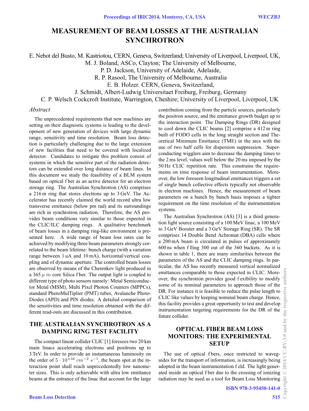 Measurement of Beam Losses Using Optical Fibers at the Australian Synchrotron