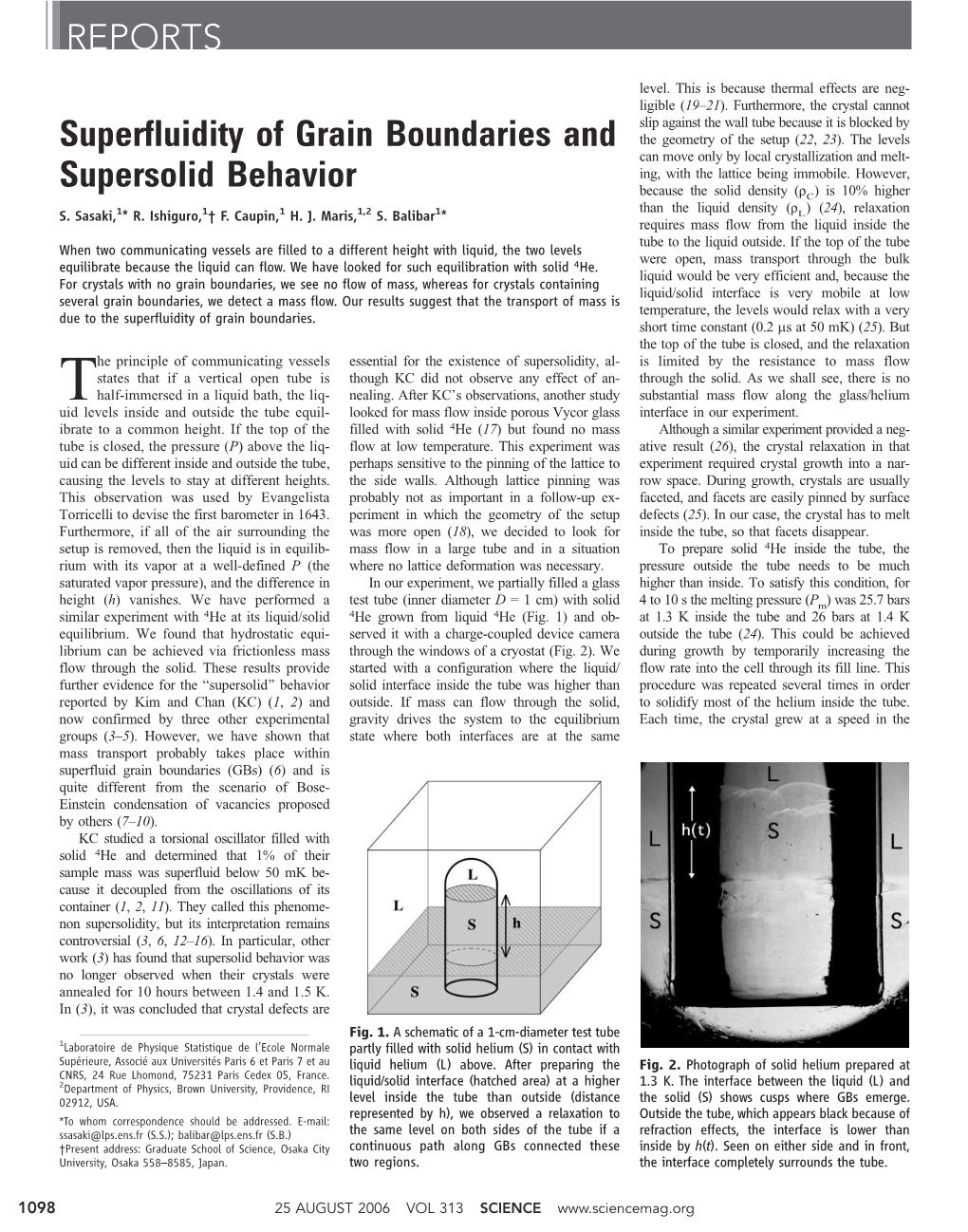 Superfluidity of Grain Boundaries and Supersolid Behavior REPORTS