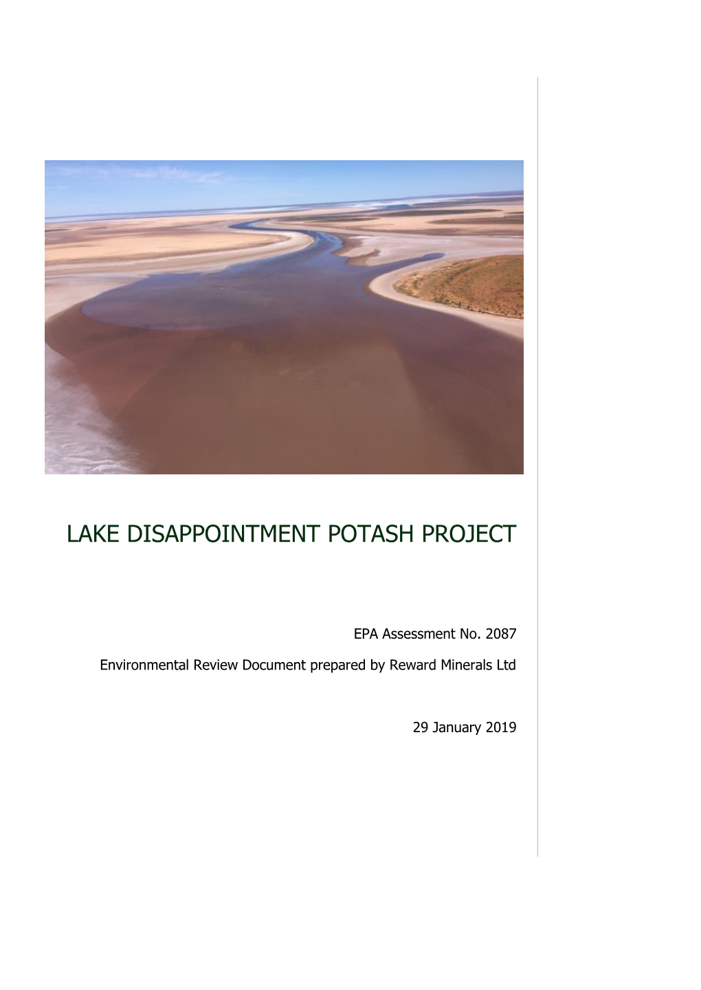 Lake Disappointment Potash Project