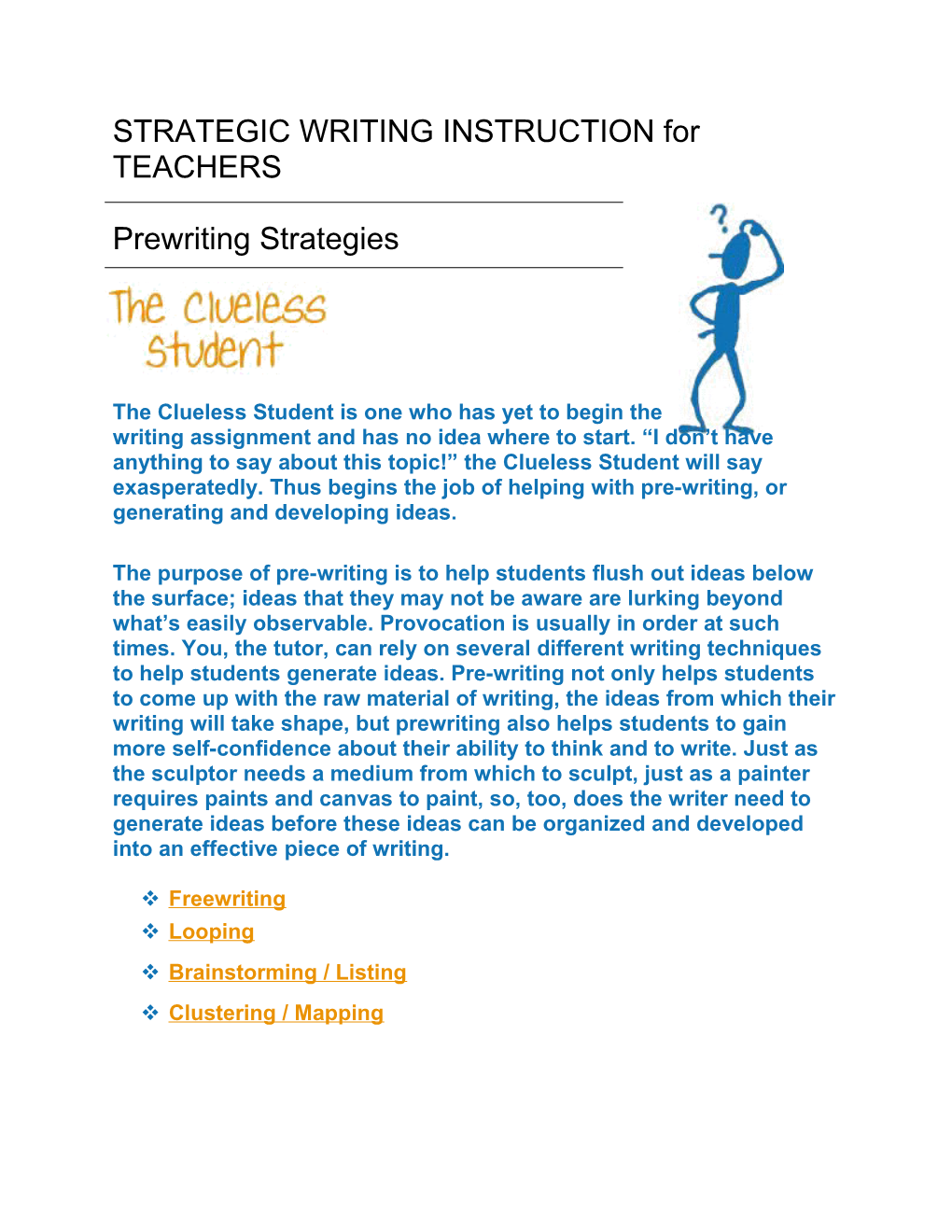 STRATEGIC WRITING INSTRUCTION for TEACHERS