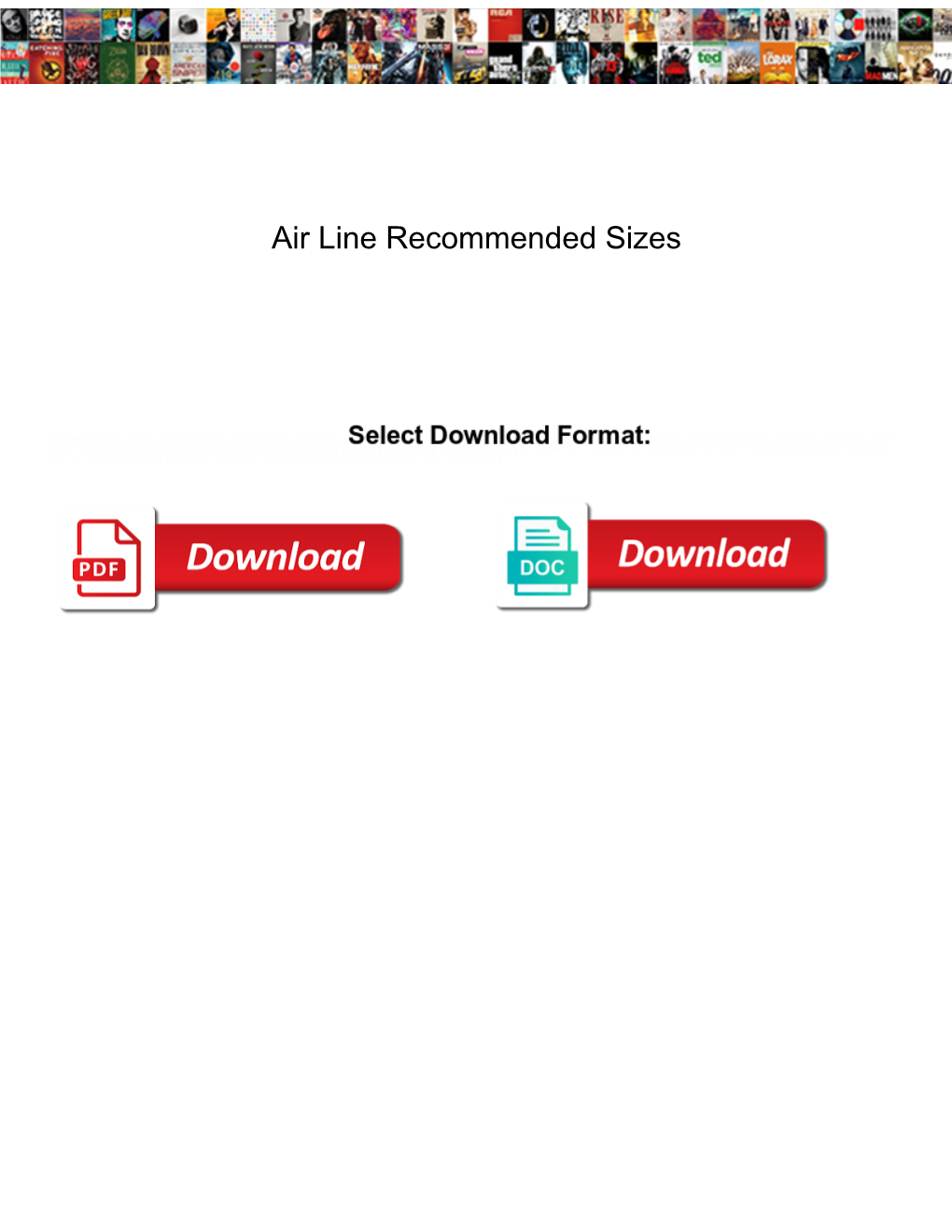 Air Line Recommended Sizes