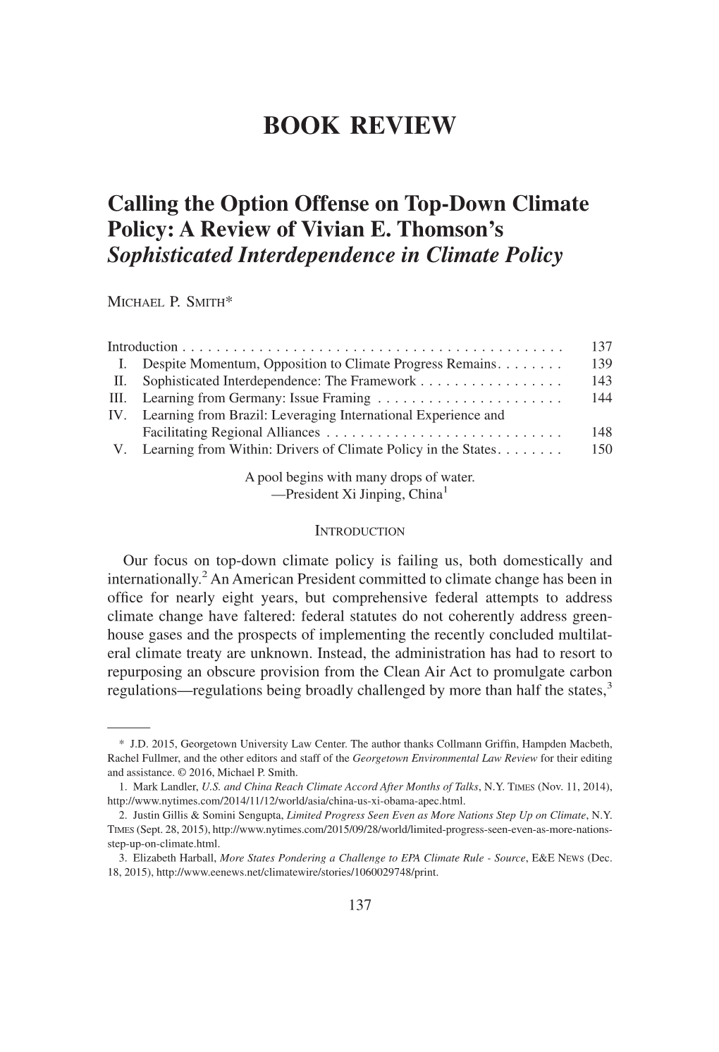 Calling the Option Offense on Top-Down Climate Policy: a Review of Vivian E