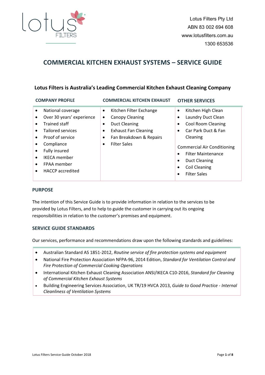 Commercial Kitchen Exhaust Systems – Service Guide