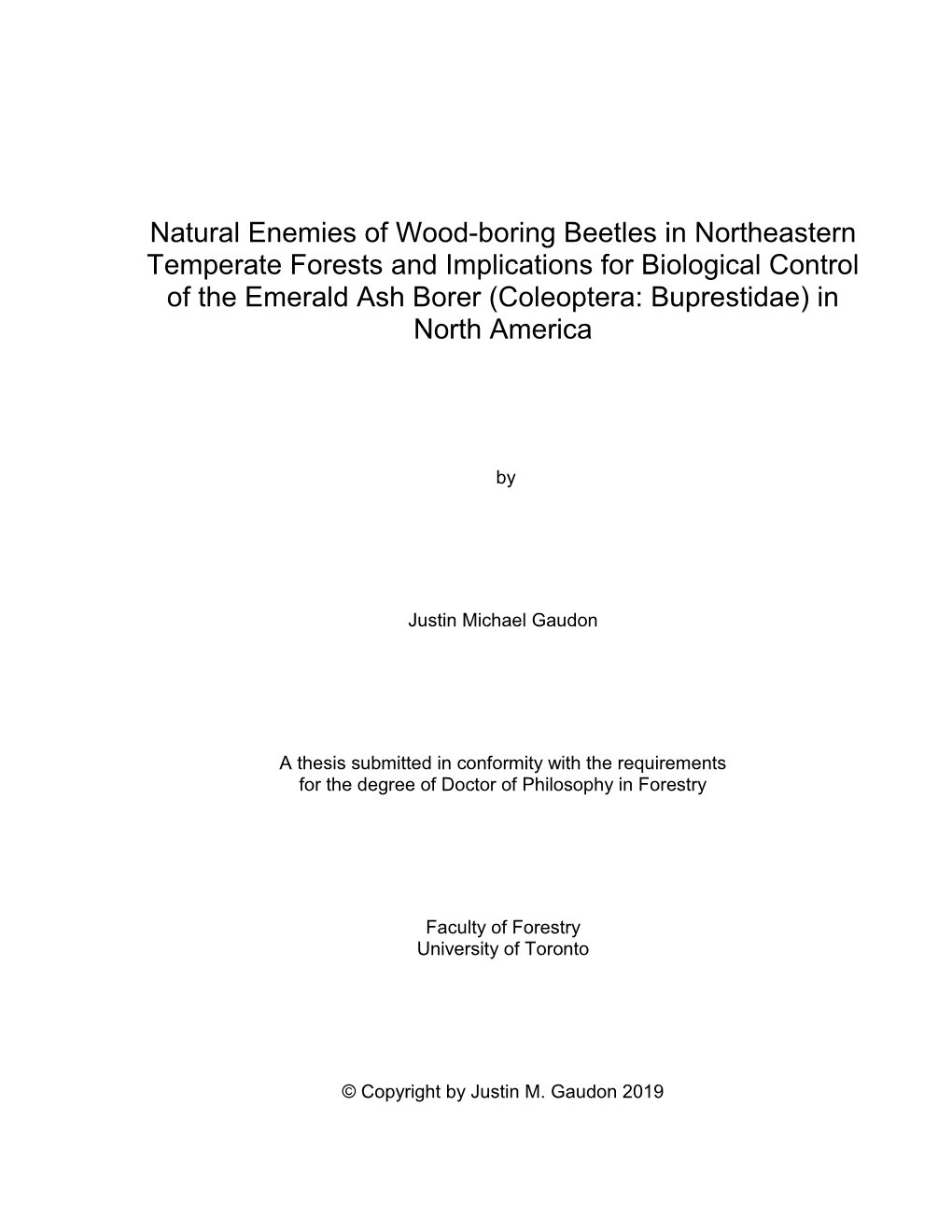 Natural Enemies of Wood-Boring Beetles in Northeastern Temperate