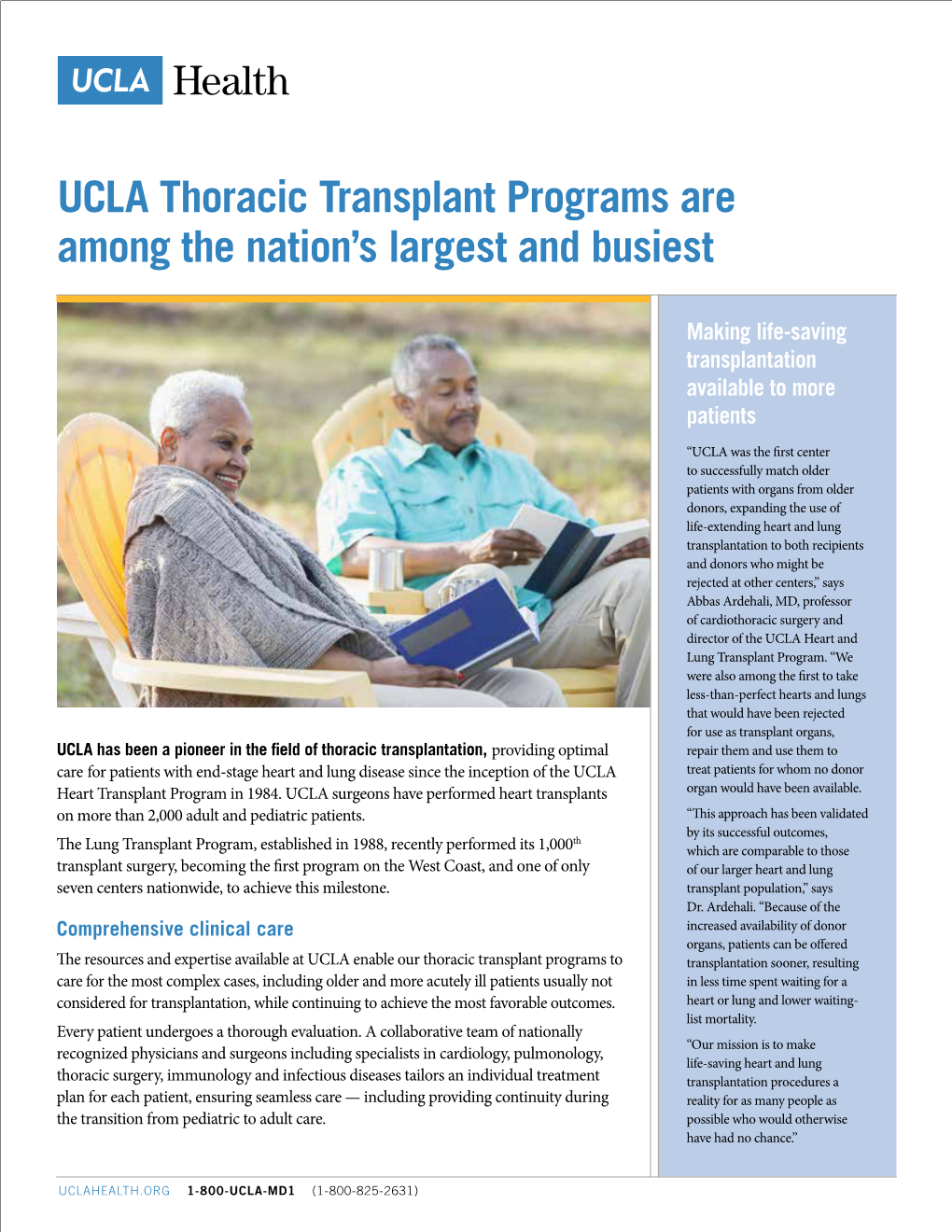 UCLA Thoracic Transplant Programs Are Among the Nation's Largest And