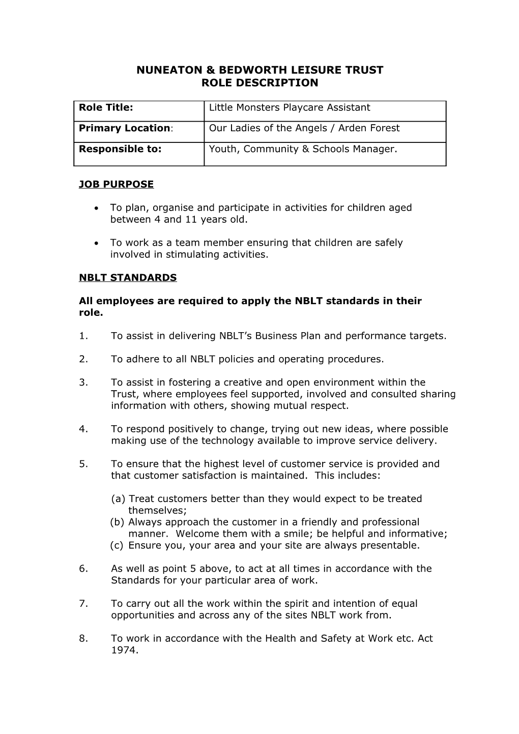 Nuneaton & Bedworth Leisure Trust s1