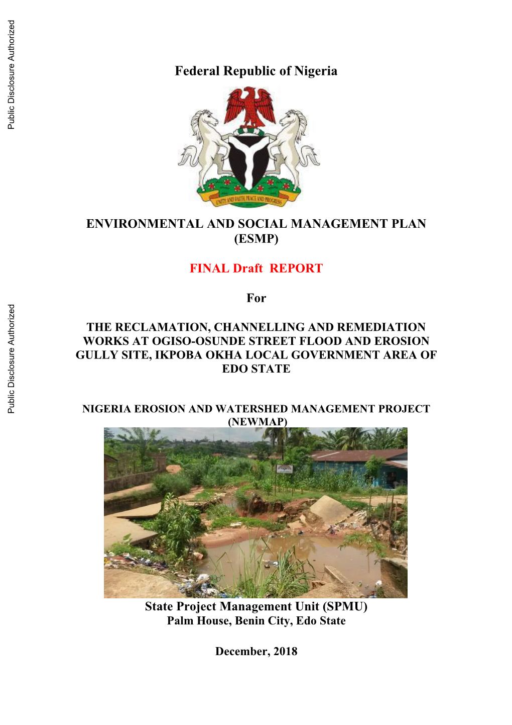 Federal Republic of Nigeria ENVIRONMENTAL and SOCIAL