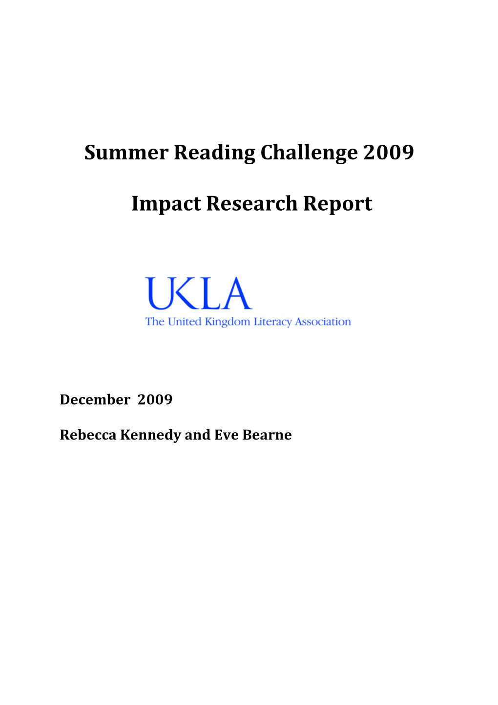 Summer Reading Challenge – Impact on Children's Reading