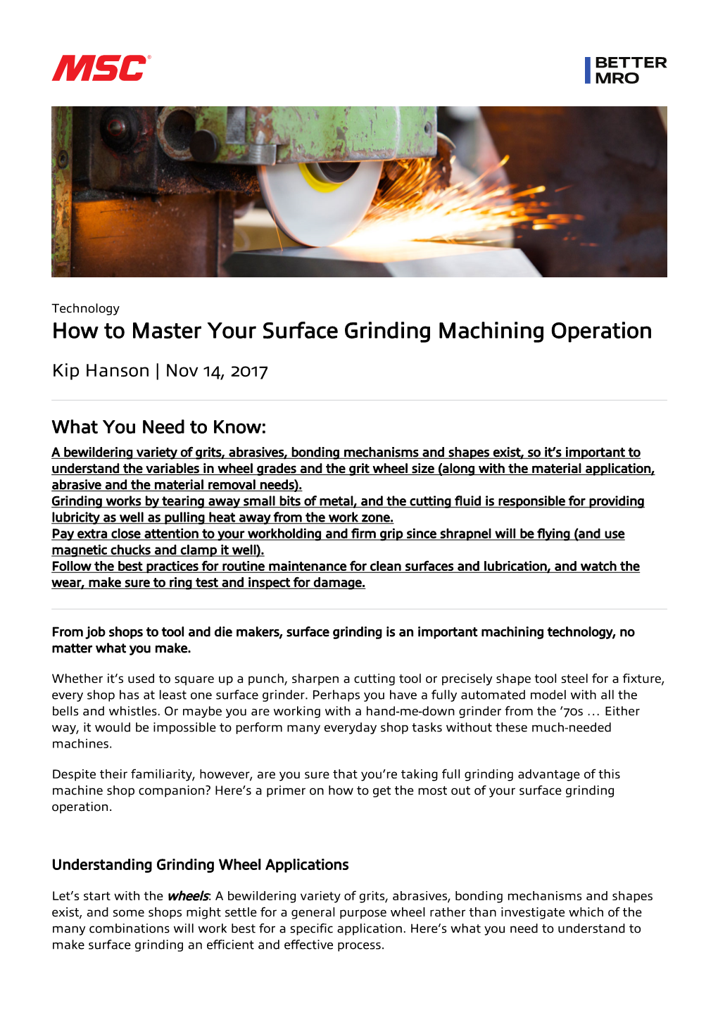 How to Master Your Surface Grinding Machining Operation