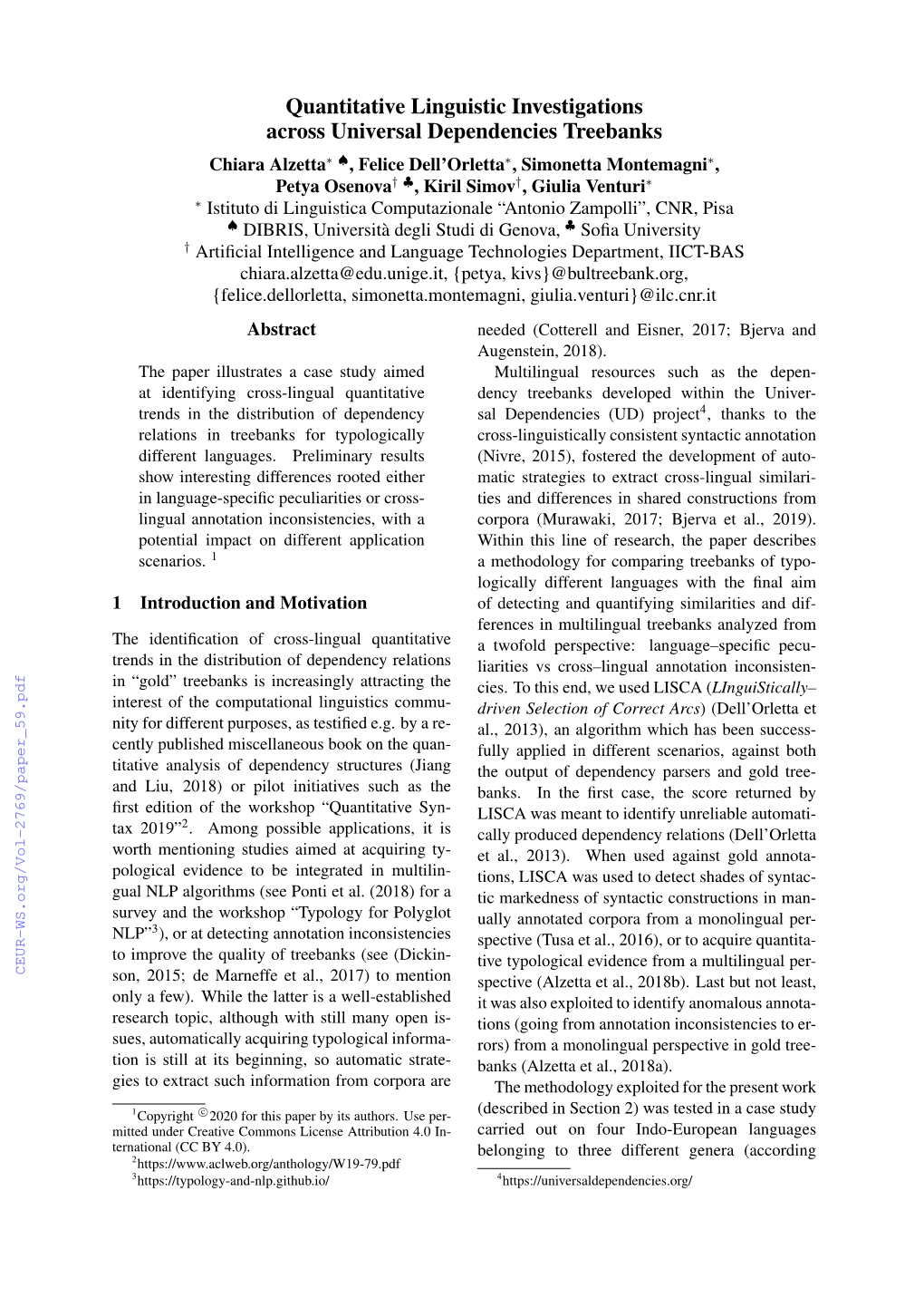 Quantitative Linguistic Investigations Across Universal Dependencies