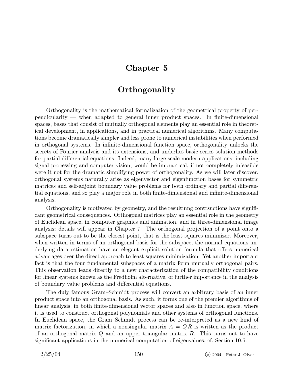 Chapter 5 Orthogonality