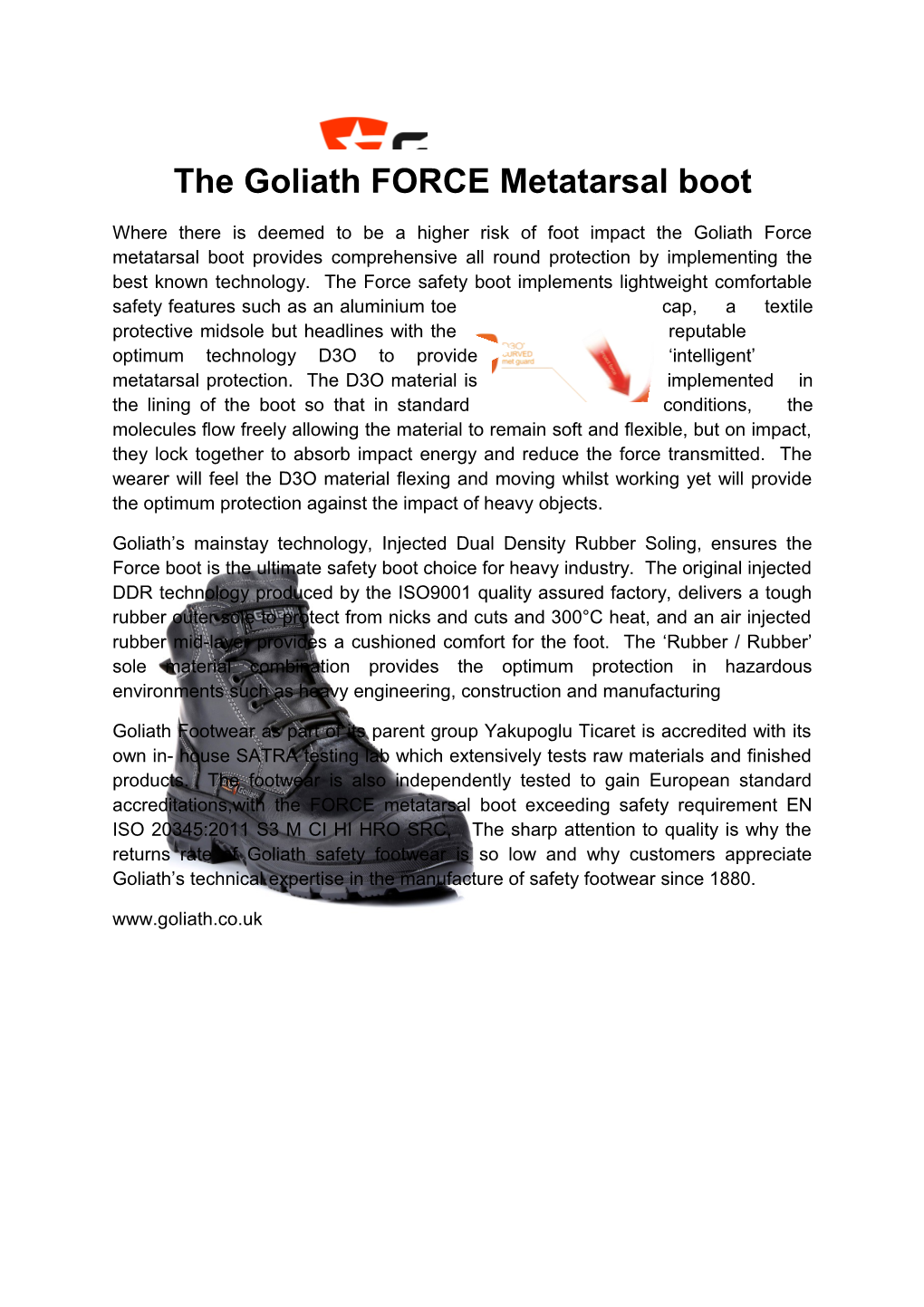 The Goliath FORCE Metatarsal Boot
